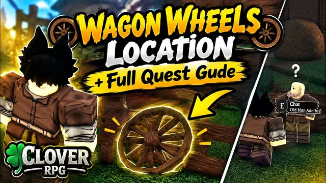 Clover RPG quest recording cover showing wagon wheels and village scenes.